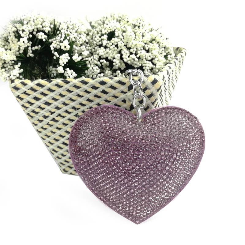 Wholesale Valentine's Day Diamond Inlaid Peach Heart Zinc Alloy Keychains